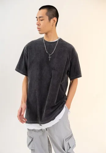 260G heavy wash water vintage loose T-shirt